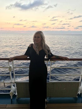 Formal night at sunset on deck