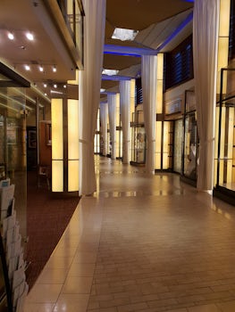 Walkway with shops