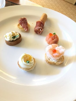 Canapes brought to our room first day.