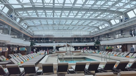Main pool with retractable roof