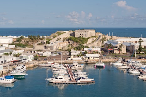 The marina at the Royal Navy Dockyard in Bermuda.
