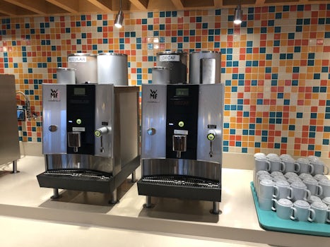 The coffee machines in the Lido Marketplace.I made Ice Coffee most days. A