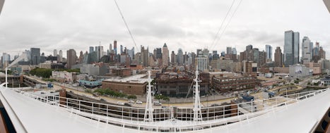 A panoramic view of NYC from deck 14.