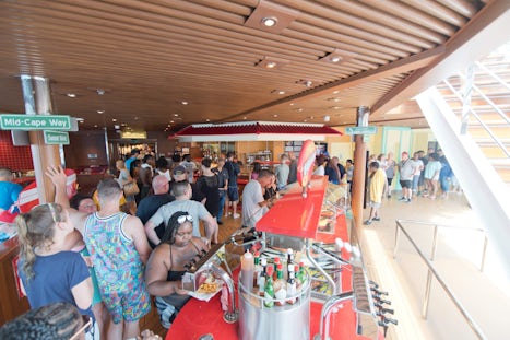 Guy's Burger Bar was the most crowded area of the ship while it was ope