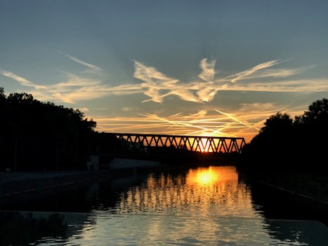 Sunset along the Main-Danube Canal