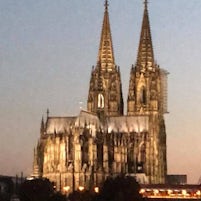 Cologne Cathedral at night.