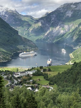 Panoramic view of the Geirangerfjord