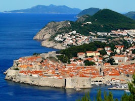 The walled city of Dubrovnik on the west coast of Croatia.  In the morning
