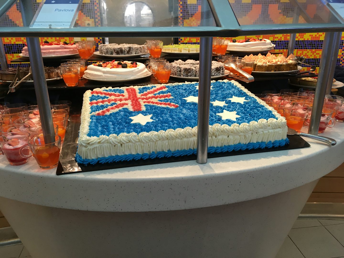 Australia cake made as there were so many Aussie on board