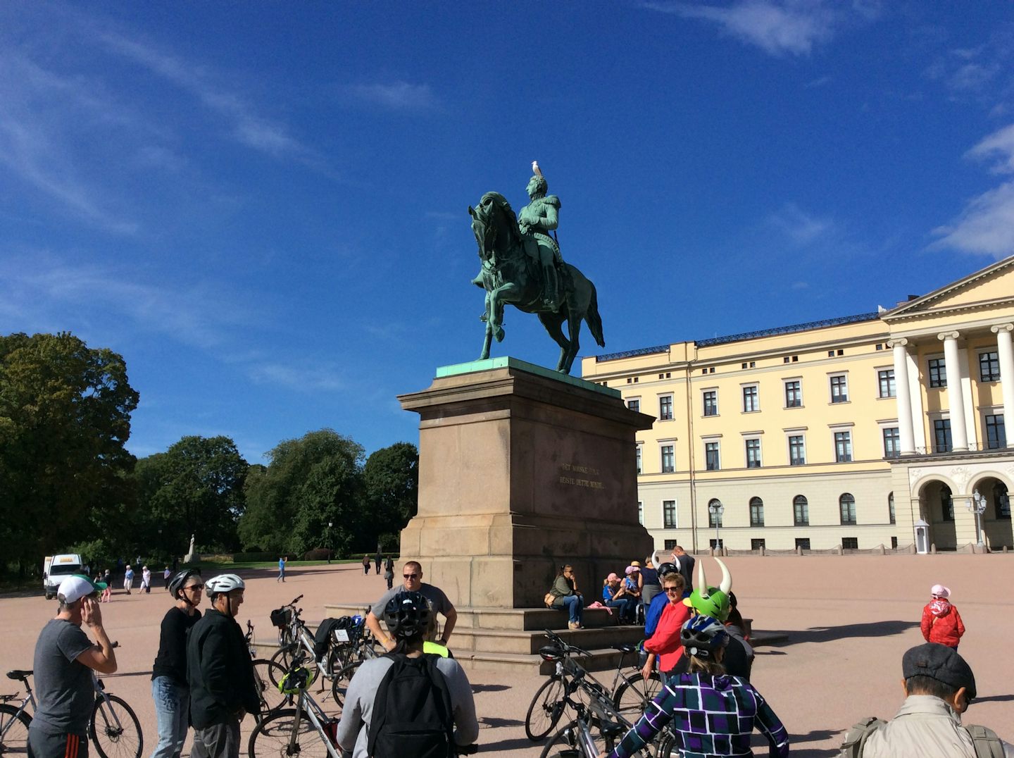 The Norwegian Royal Palace.  We cycled here.