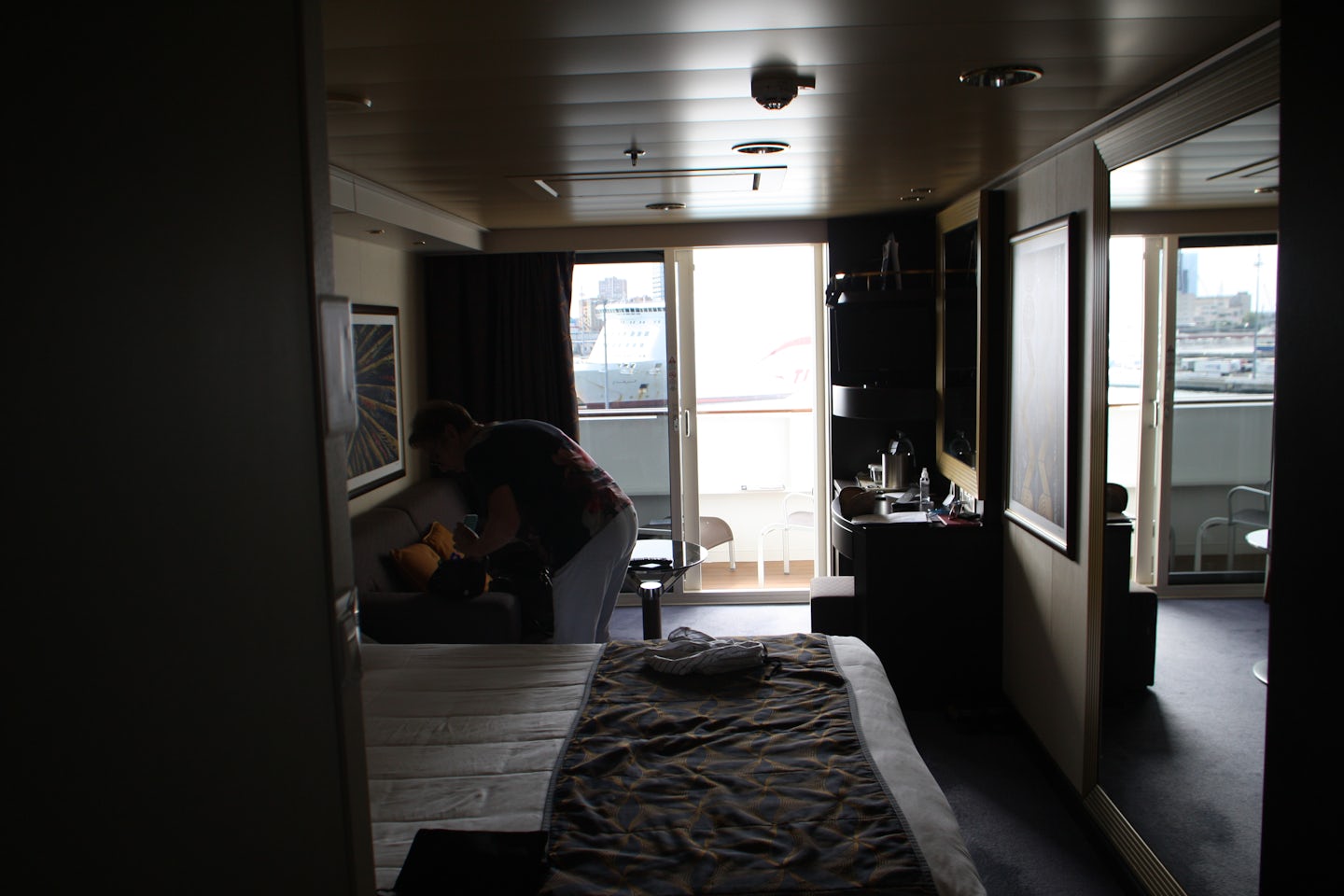 Stateroom. Note ships side blocking view
