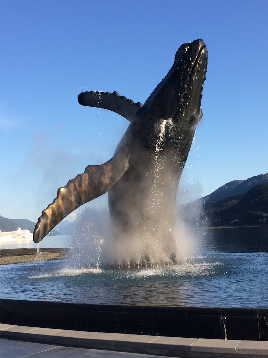 Whale sculpture/fountain in Juneau