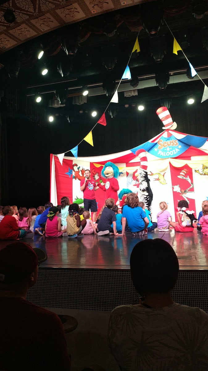 Seuss show - Staff chose members from audience to participate. Kids had a g