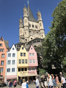 City hall and shops in Cologne.