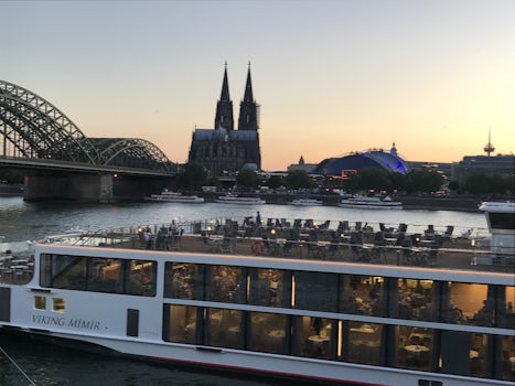 Our longship at sunset, just before leaving Koln.
