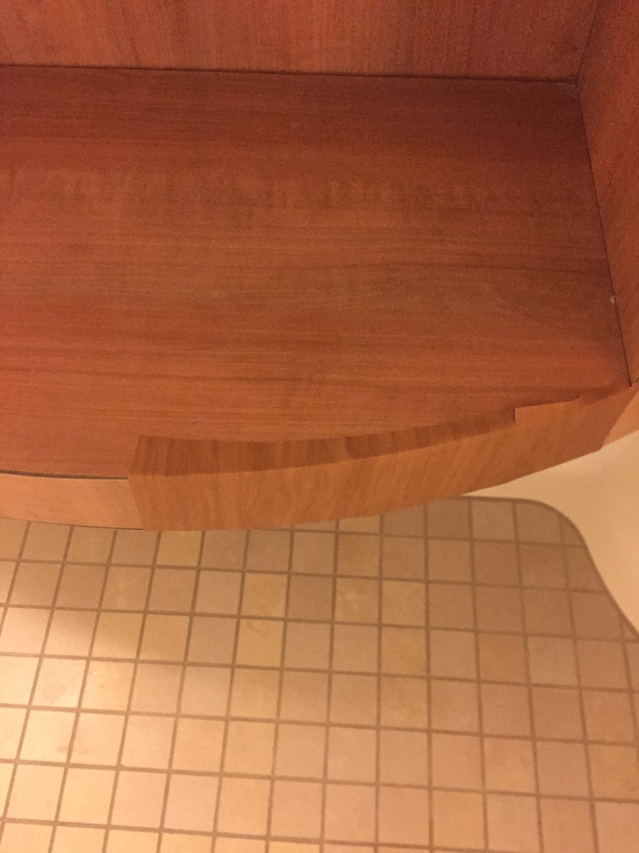 Repair to bathroom shelf