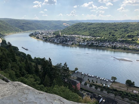 The Rhine River from the top of Marksburg Castle.
