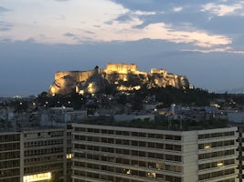 View of the Acropolis from the Hotel Grande Bretagne, Athens