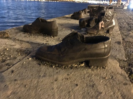 The Shoe Memorial in honor of persecuted Jews along the Danube.