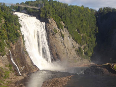 Montmorency waterfall.  See the tiny people on the lower right?  It is twic