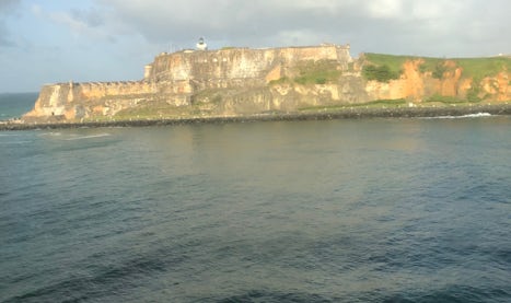 Old fort guarding port entrance. San Juan oldest city in US or  its territo