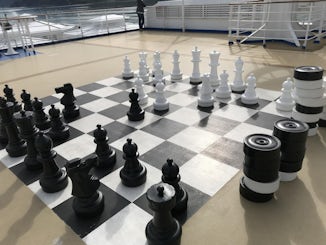 Chess piece at top deck aft.