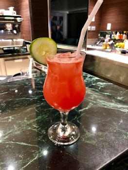 I asked the bartender to surprise me, and he created this watermelon cucumb
