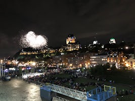 Fireworks for the inauguration voyage to Québec
