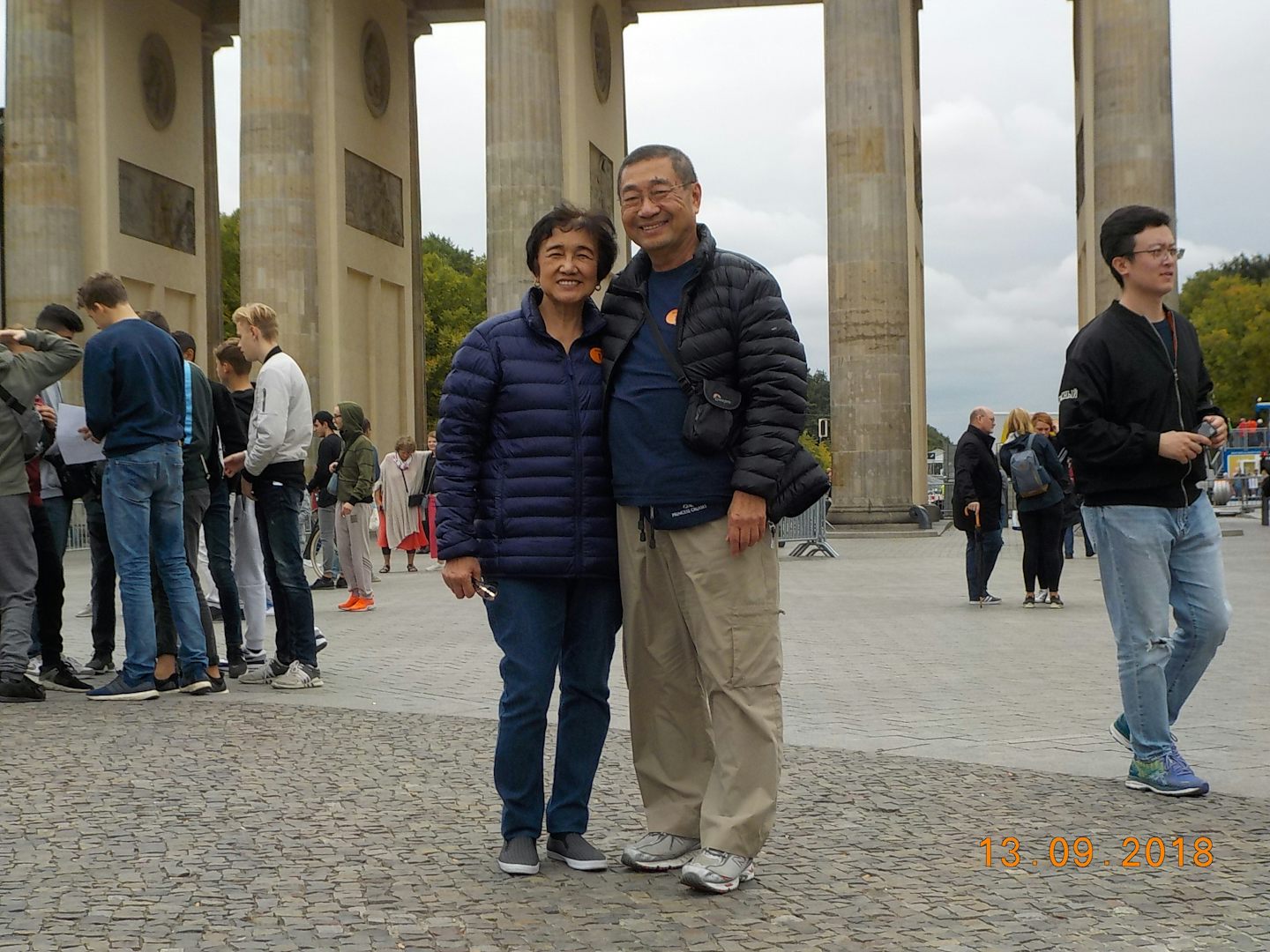 In front of Brandenburg Gate, Berlin.
