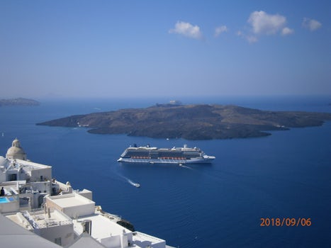 View from Santorini of Celebrity Reflection