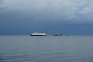 Another Hurtigruten ship leaving Trondheim