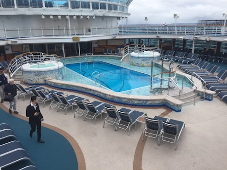 Pool; we were one of the first ones on the ship. LOTS of pool seating on tw