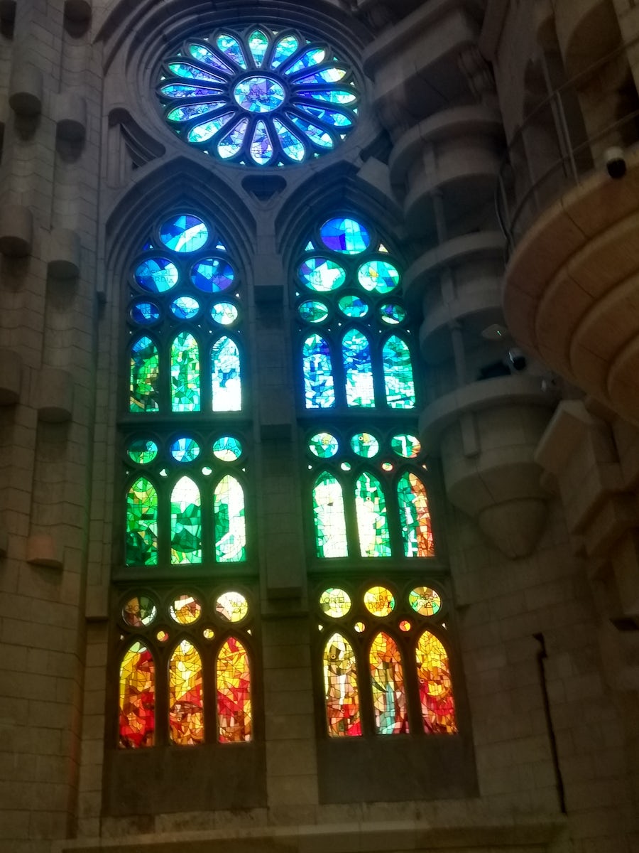 Barcelona: Sagrada Familia beautiful stained glass window