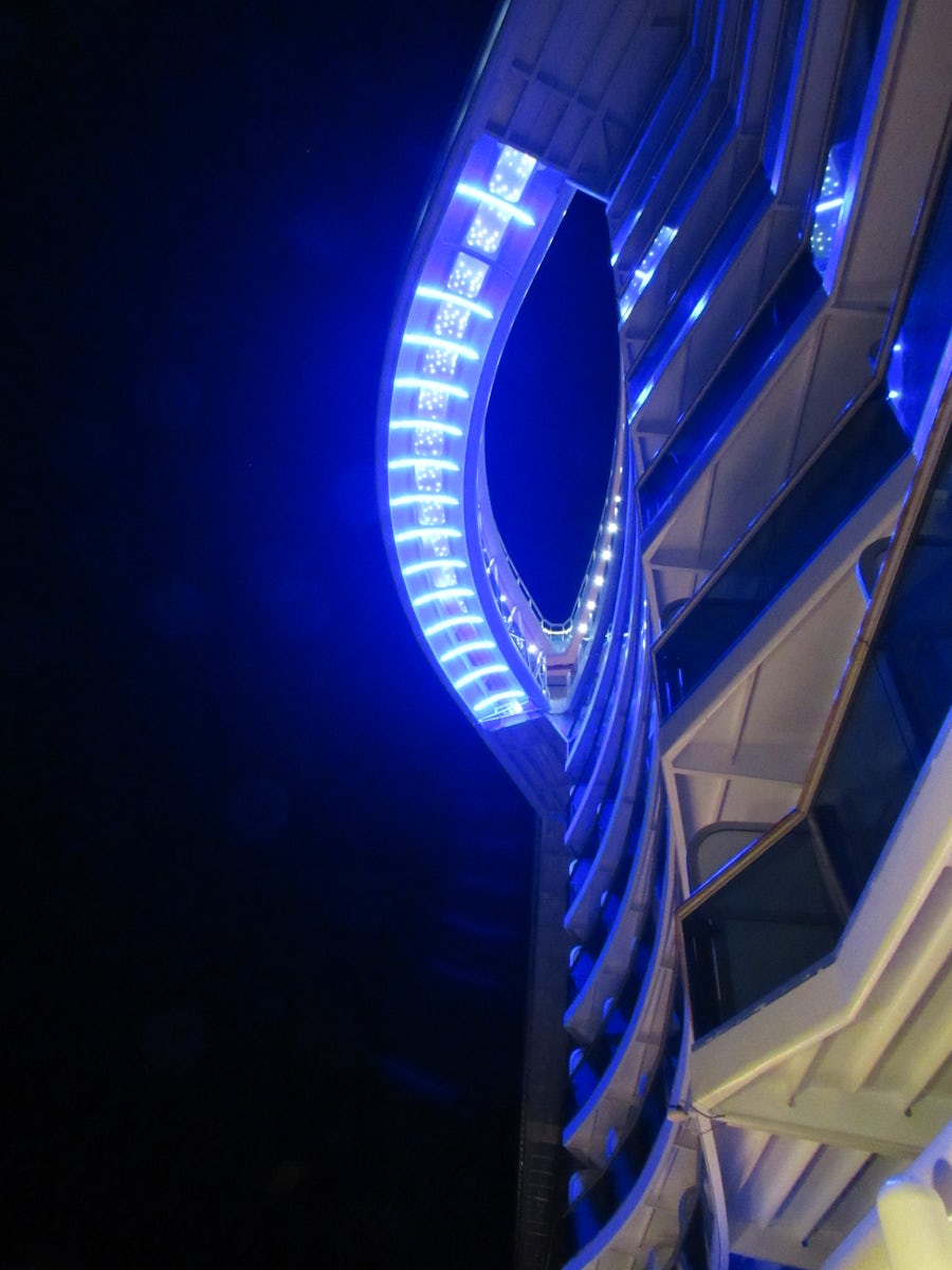View of the SeaWalk on the Regal Princess at night, as seen from the Promen
