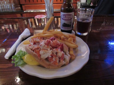 Bar Harbor, Maine - Lobster Roll with French Fries and Old Soaker Blueberry