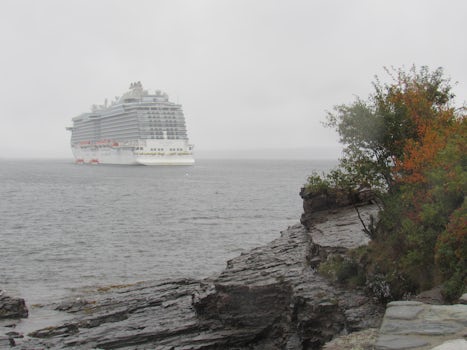 Bar Harbor, Maine - Regal Princess at anchor as seen from the Shore Path.