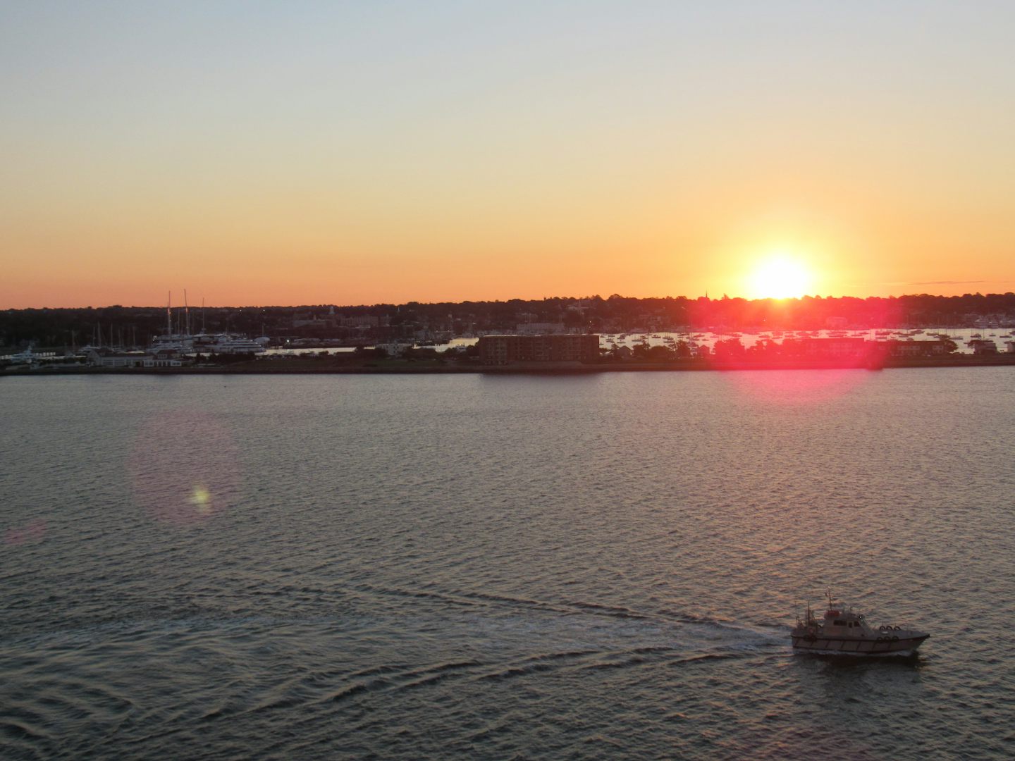Sunrise over Newport, Rhode Island.