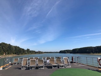 Cruising along the Danube, viewed from the top deck