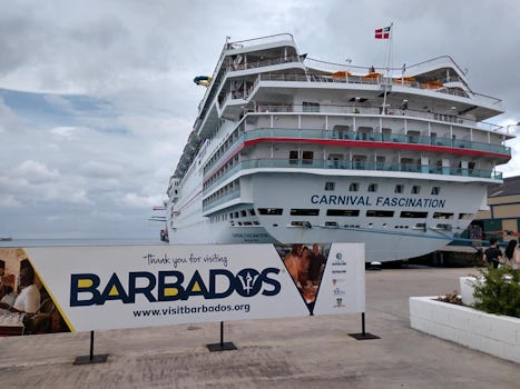Ship docked in Barbados