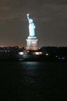 Sailing out of the Hudson river past the Statue of Liberty.