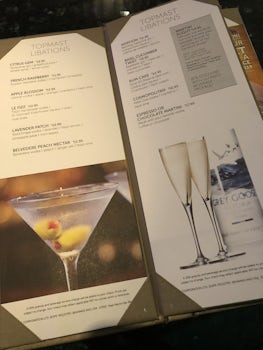 Cocktail menu, Martini bar