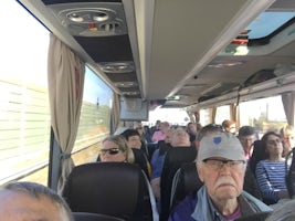 Exhausted Viking travelers on 1 1/2 hour  bus ride from Passau to Straubing