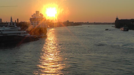 Returning to Venice as the sun rises