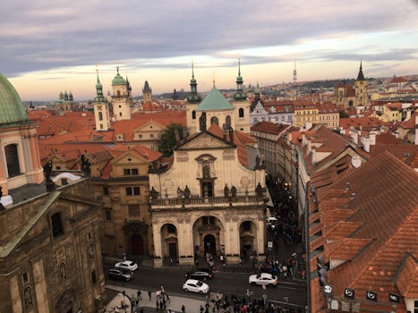 picture from the Charles bridge tower into the city. For about $3 CAN this