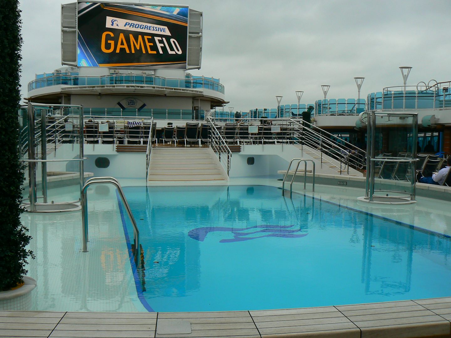 pool and giant screen