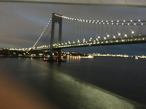 We went under the Verrazanno  Narrows Bridge leaving New York,  on our way