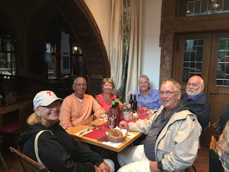 Dinner with our traveling friends in Rudesheim