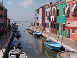 Burano Italy with all its colorful houses.