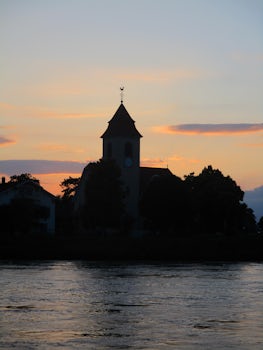A Church as we sail on the river Rhine