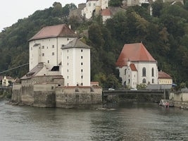 Cruising down the Danube leaving Passau